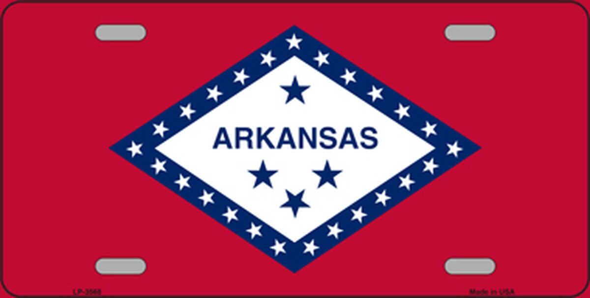 Arkansas State Flag Vanity License Plate