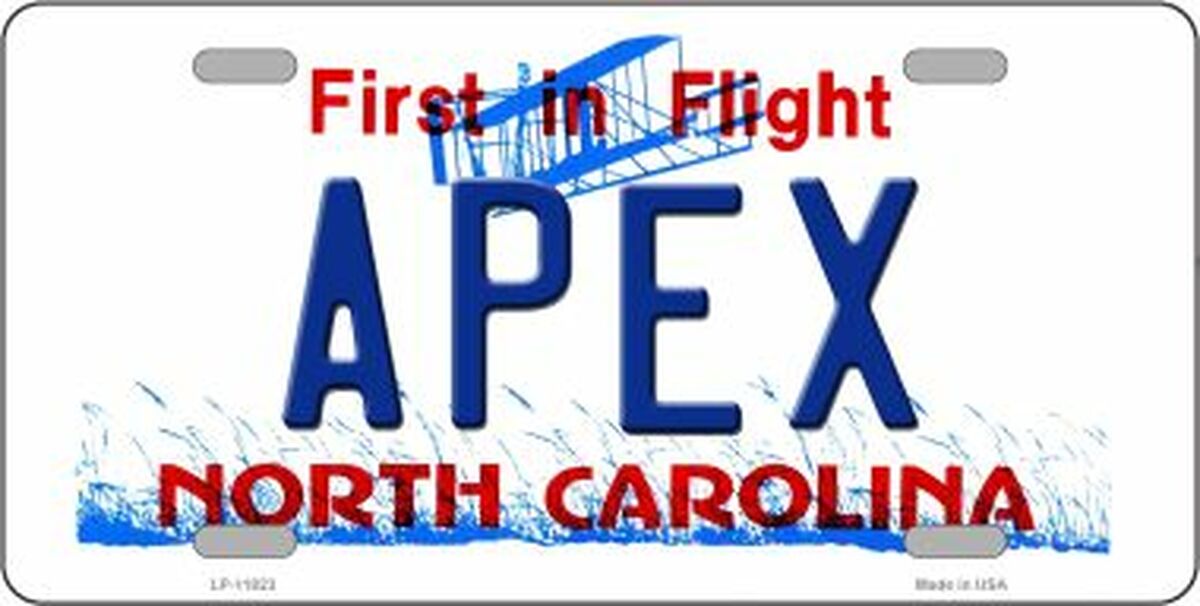 Apex North Carolina Novelty License Plate