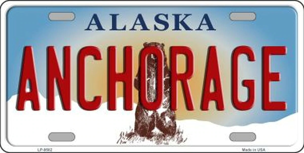 Anchorage Alaska State Novelty Metal License Plate