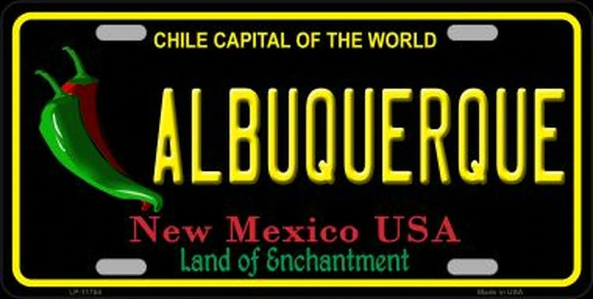 Albuquerque New Mexico Black Novelty State License Plate