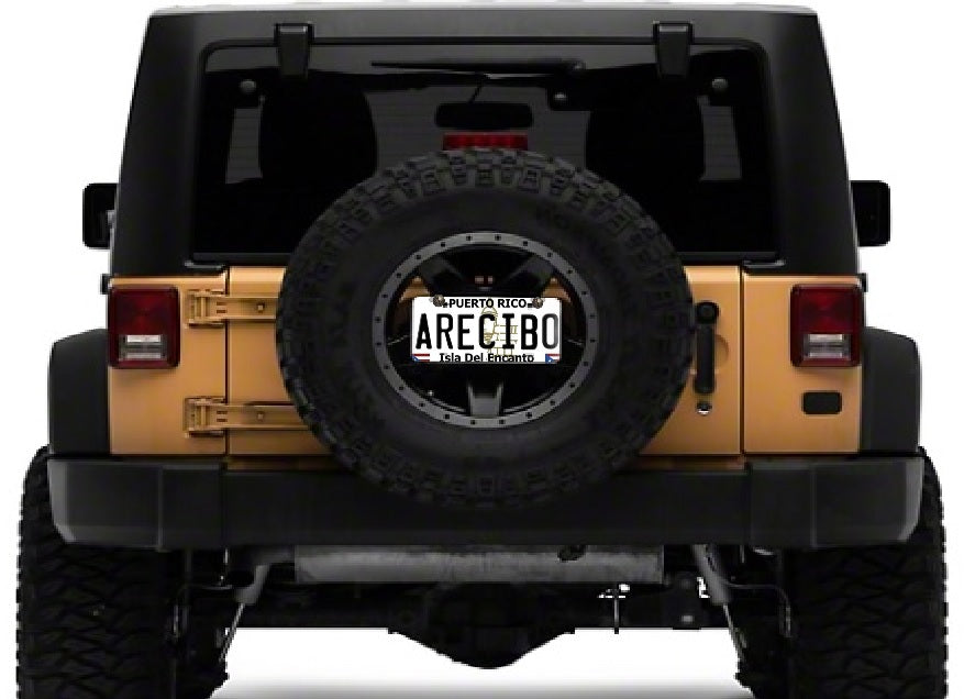 Arecibo Puerto Rico Metal License Plate  mounted on Jeep