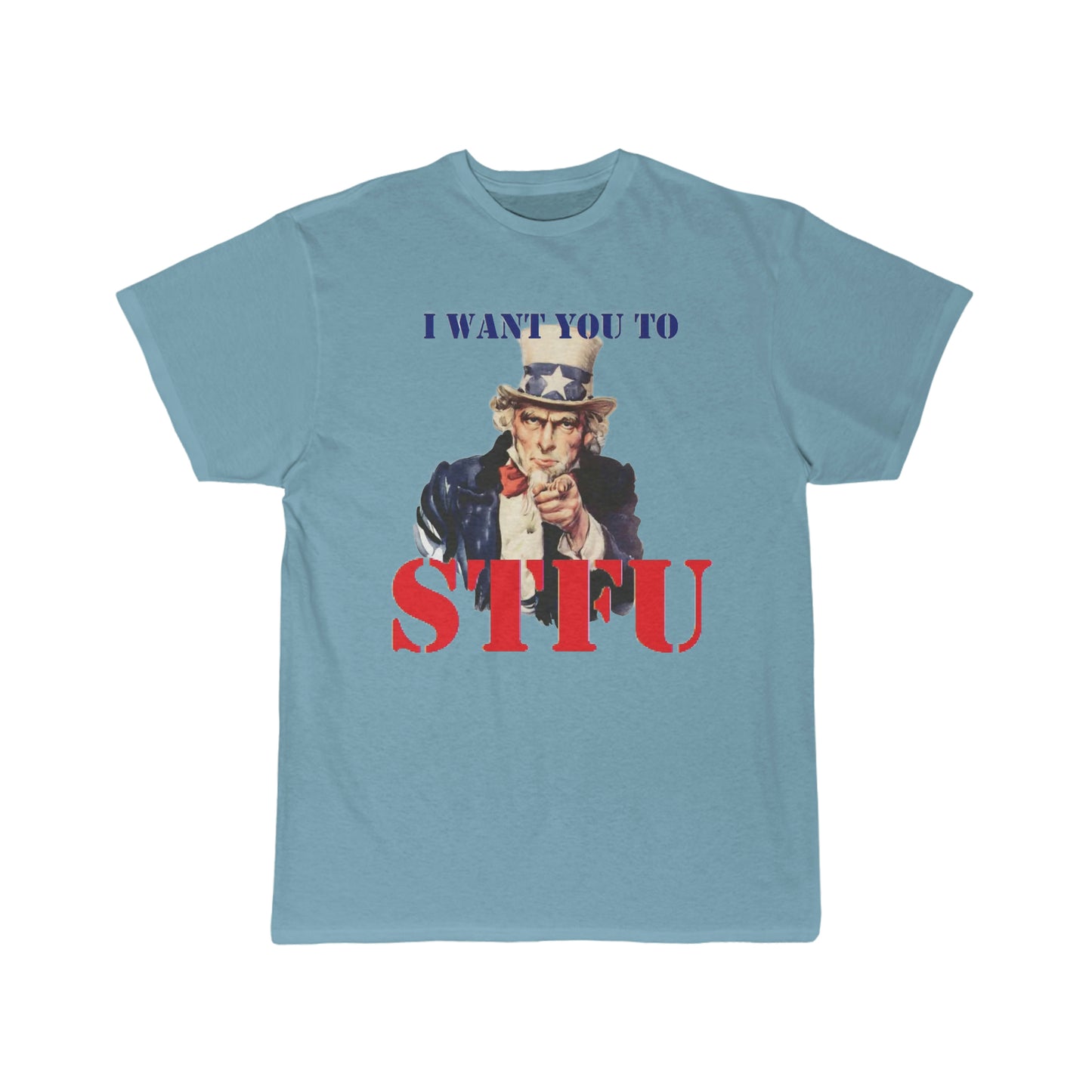Light Blue Uncle Sam STFU Men's Short Sleeve Tee