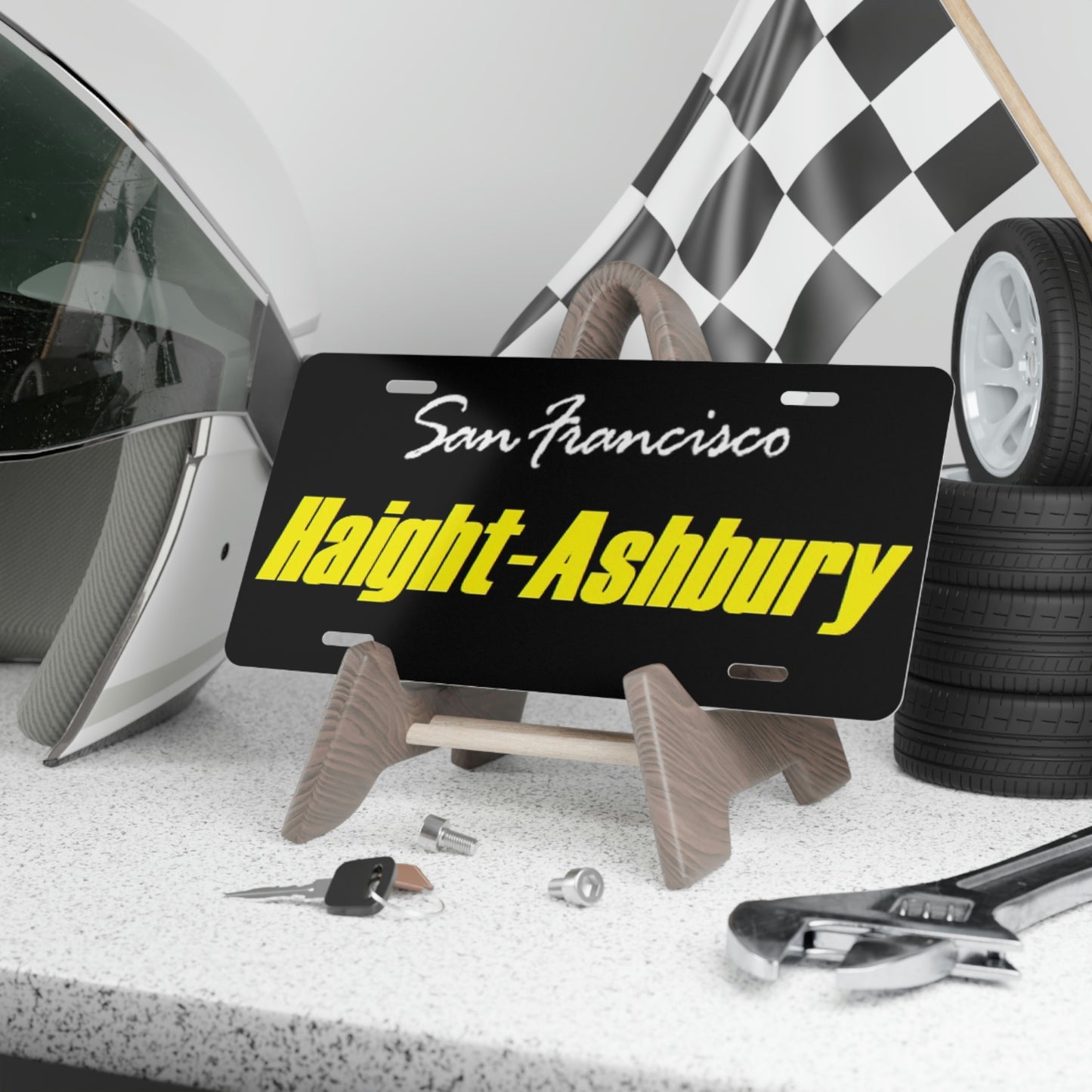 Haight Ashbury San Fransisco Vanity License Plate Mounted