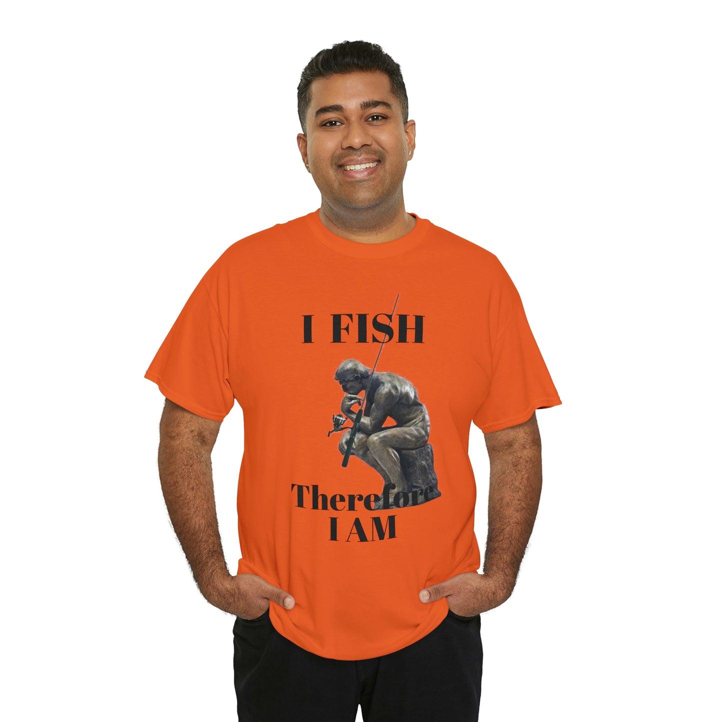 I Fish Therefore I am Unisex Heavy Cotton Tee