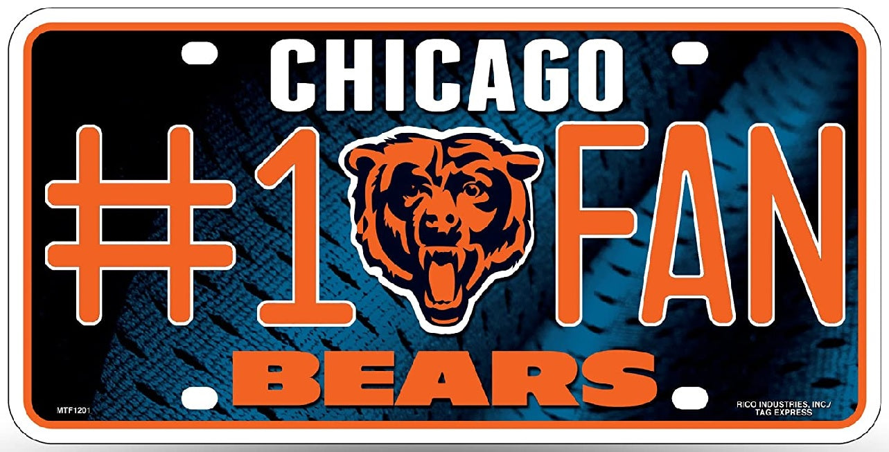 Chicago Bears Number One Fan Souvenir License Plate