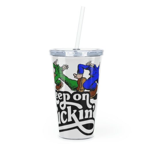 Keep On Truckin Plastic Tumbler with Straw