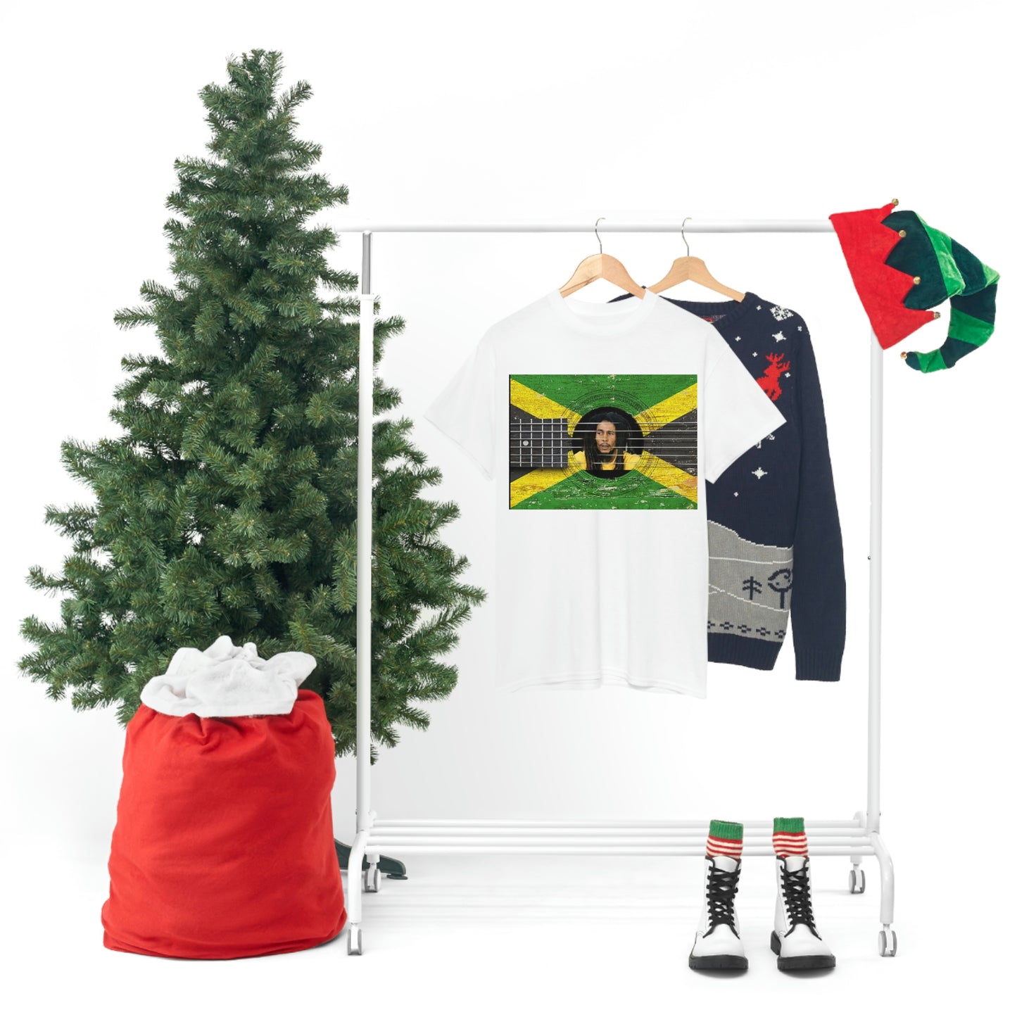 Bob Marley Reggae Guitar Unisex Heavy Cotton Tee