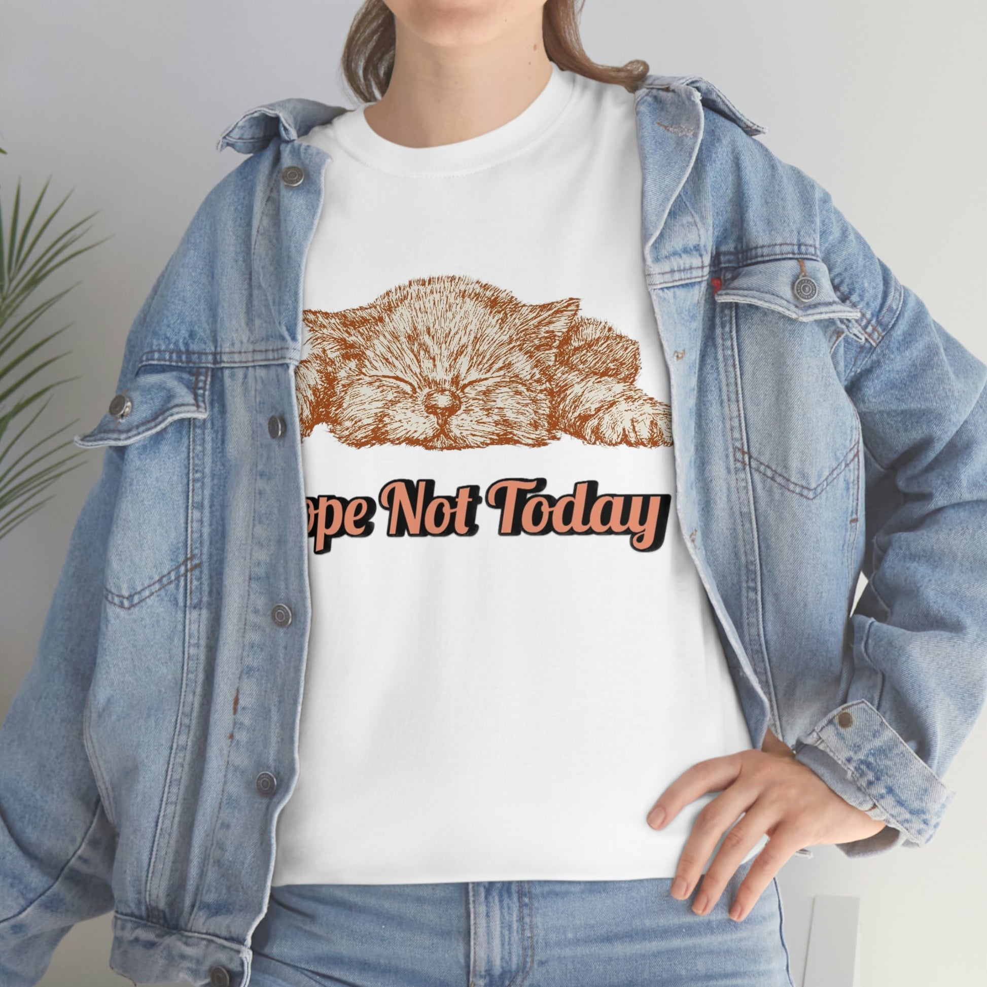 Nope - Not Today Unisex Heavy Cotton Tee with denim jacket