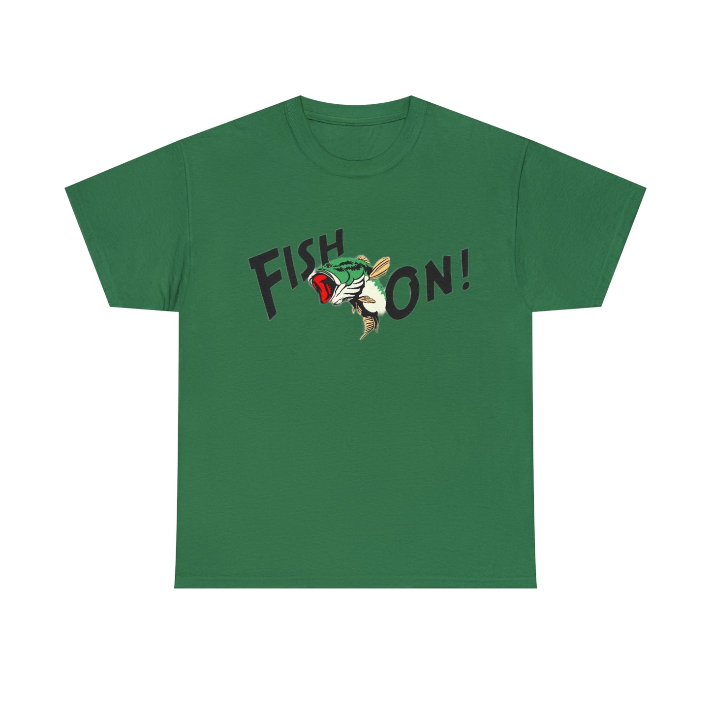 Green Fish On Unisex Heavy Cotton Tee