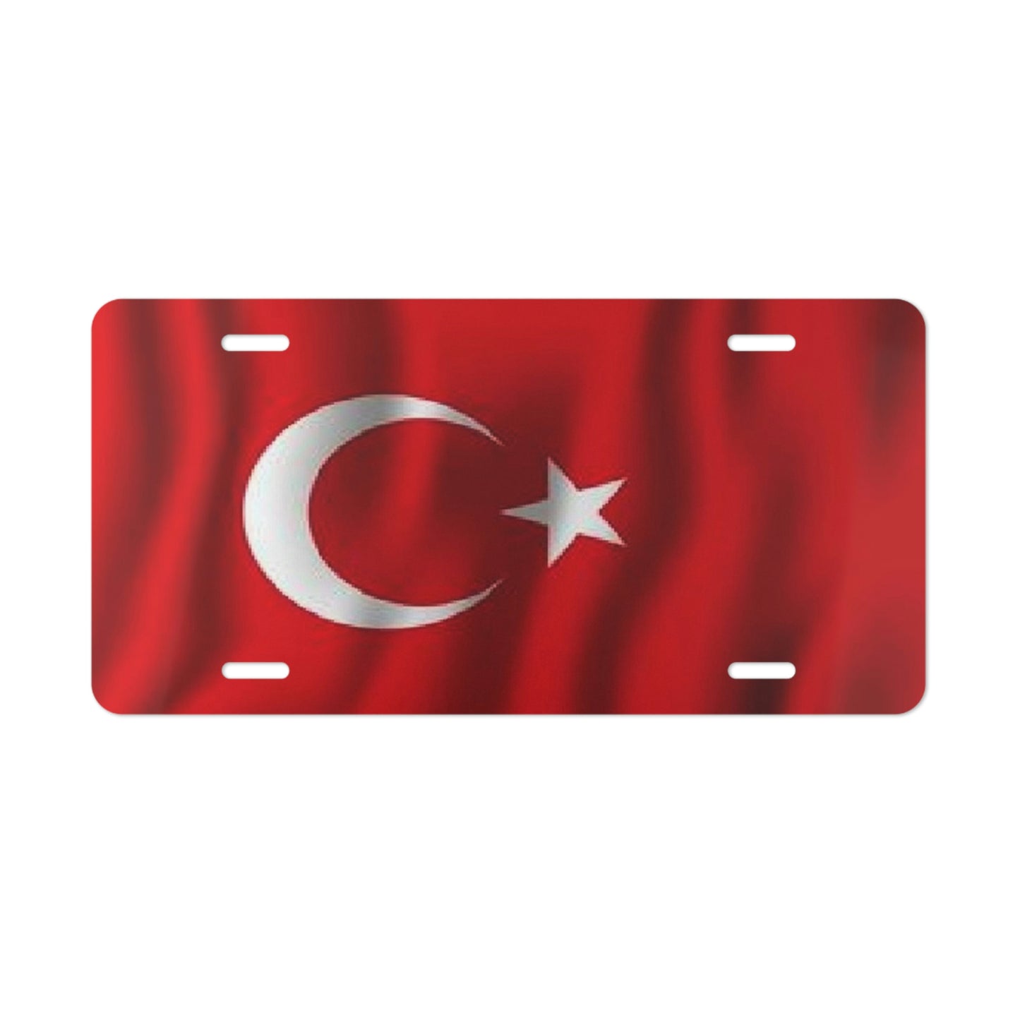 Waving Turkish Flag Vanity License Plate