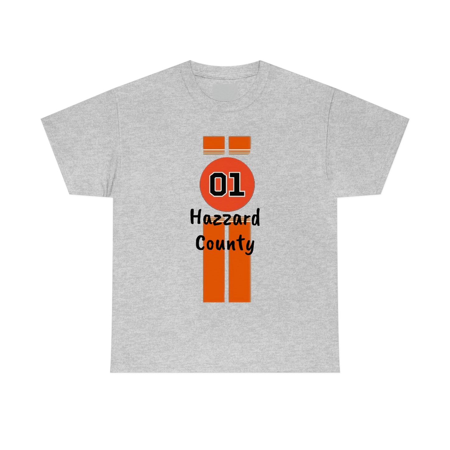 Hazzard County General Lee Racing Stripes Heavy Cotton Tee