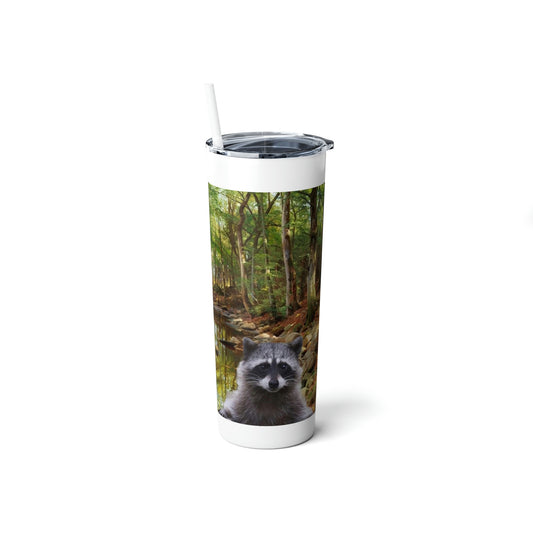 Scenic Woodlands Stream Skinny Steel Tumbler with Straw, 20oz