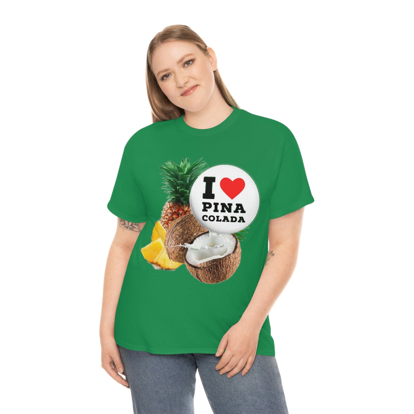 I Love Pina Colada Unisex Heavy Cotton Tee Shirt