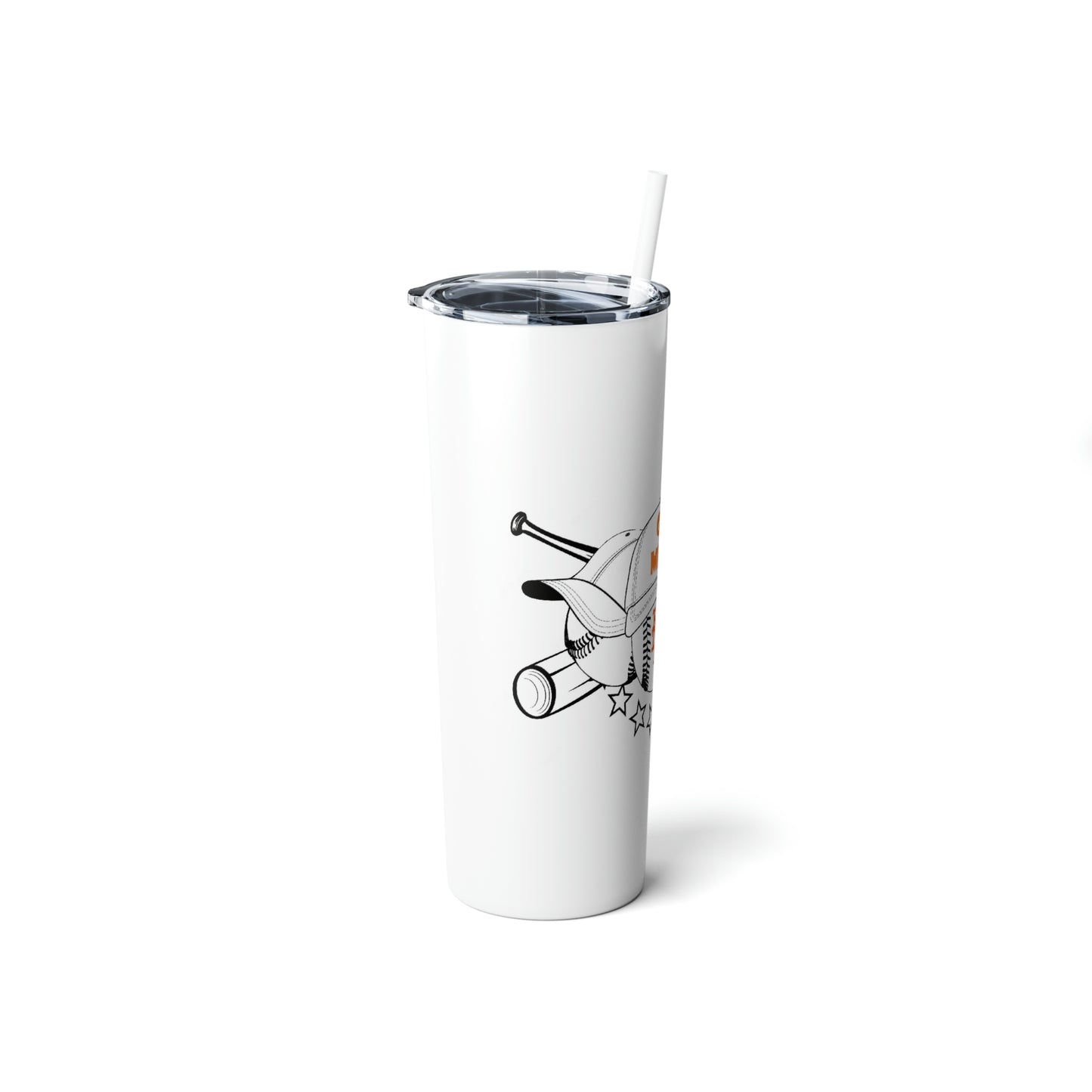 Go Mets Skinny Steel Tumbler with Straw, 20oz