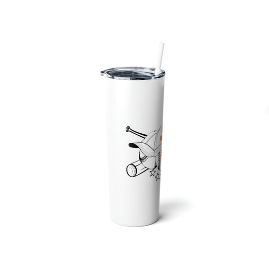 Go Mets Skinny Steel Tumbler with Straw, 20oz