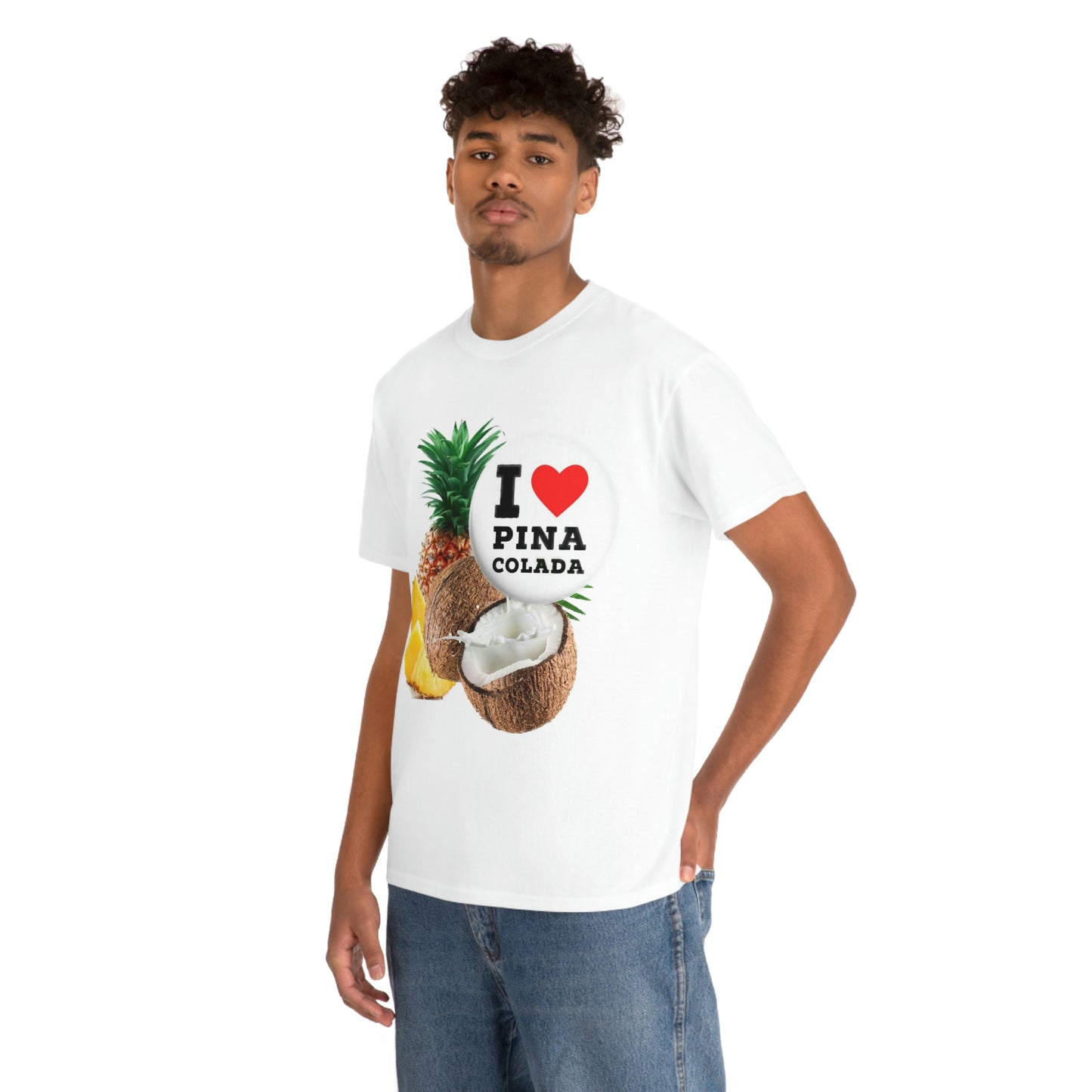 I Love Pina Colada Unisex Heavy Cotton Tee Shirt