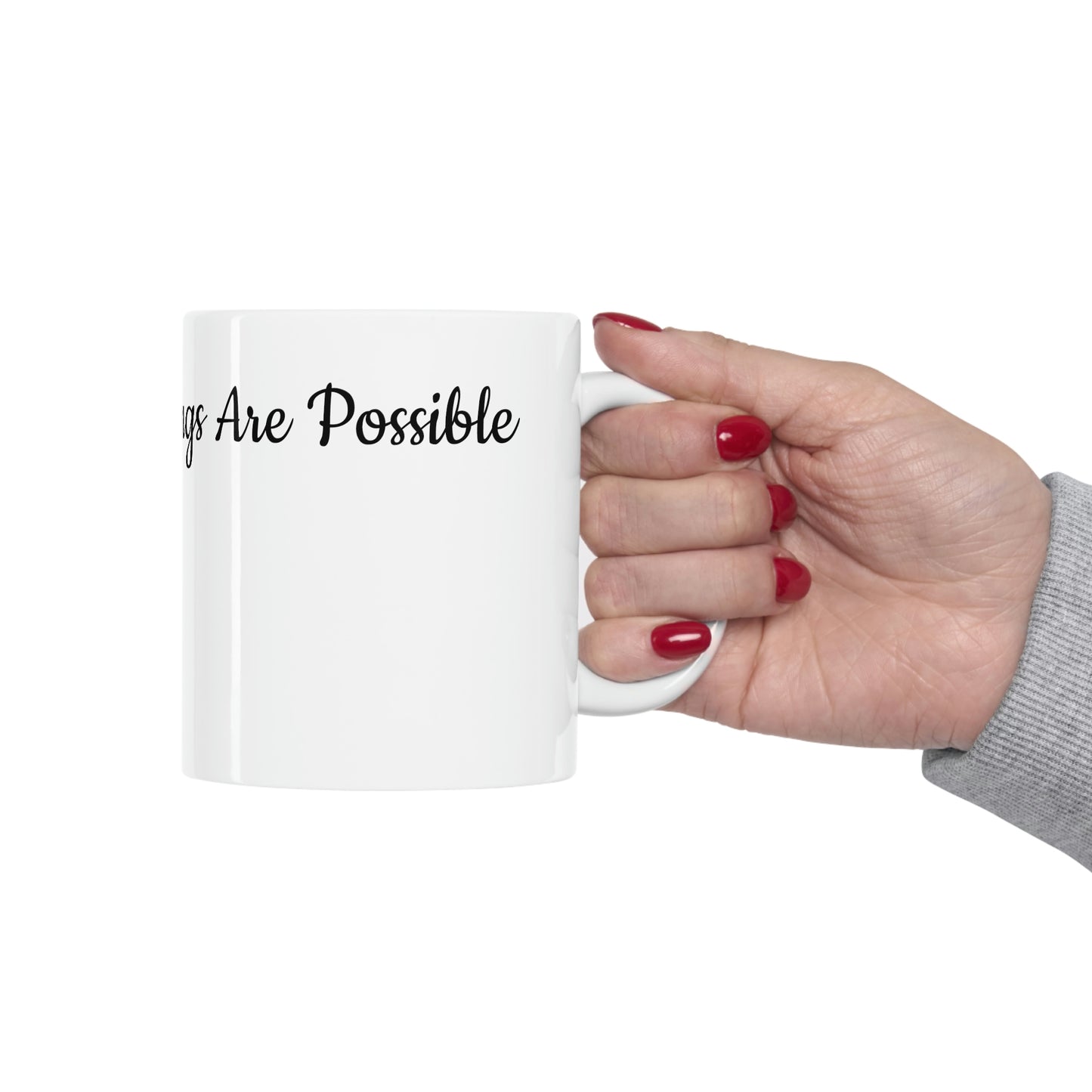 Hand Held With God All Things Are Possible Ceramic Mug 11oz