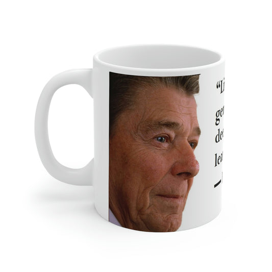 Left Side Ronald Reagan Collection Live simply, love generously Ceramic Mug