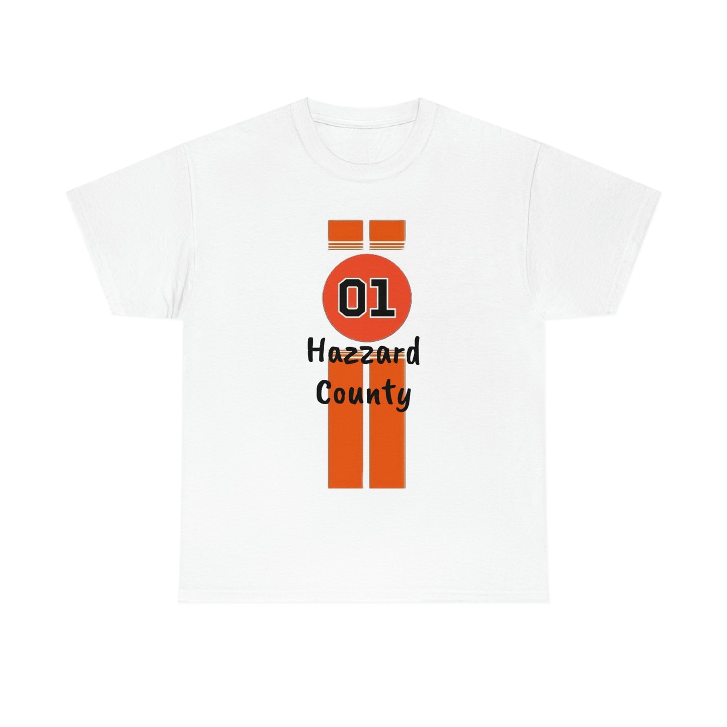 Hazzard County General Lee Racing Stripes Heavy Cotton Tee