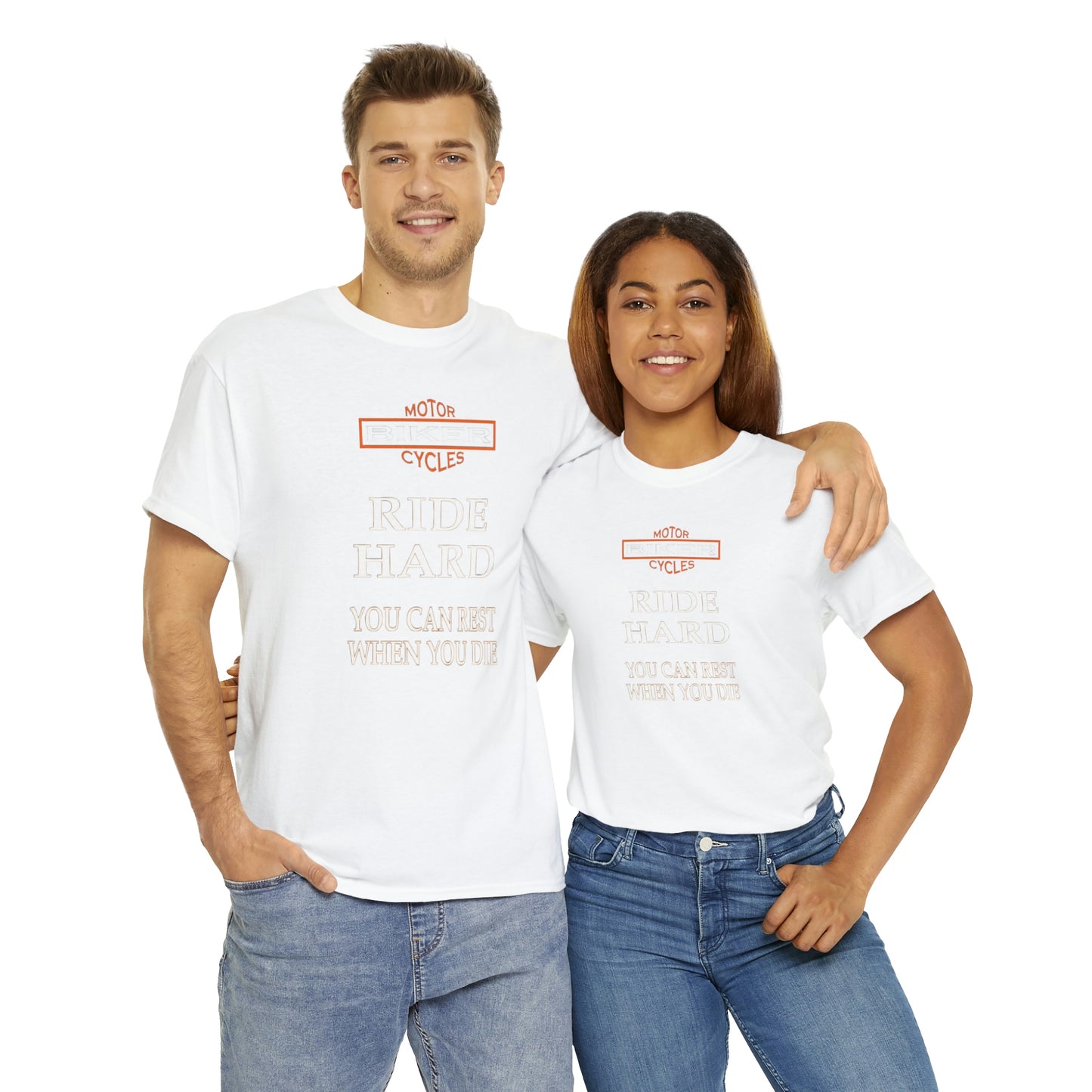 Ride Hard Bikers Unisex Heavy Cotton Tee Shirt