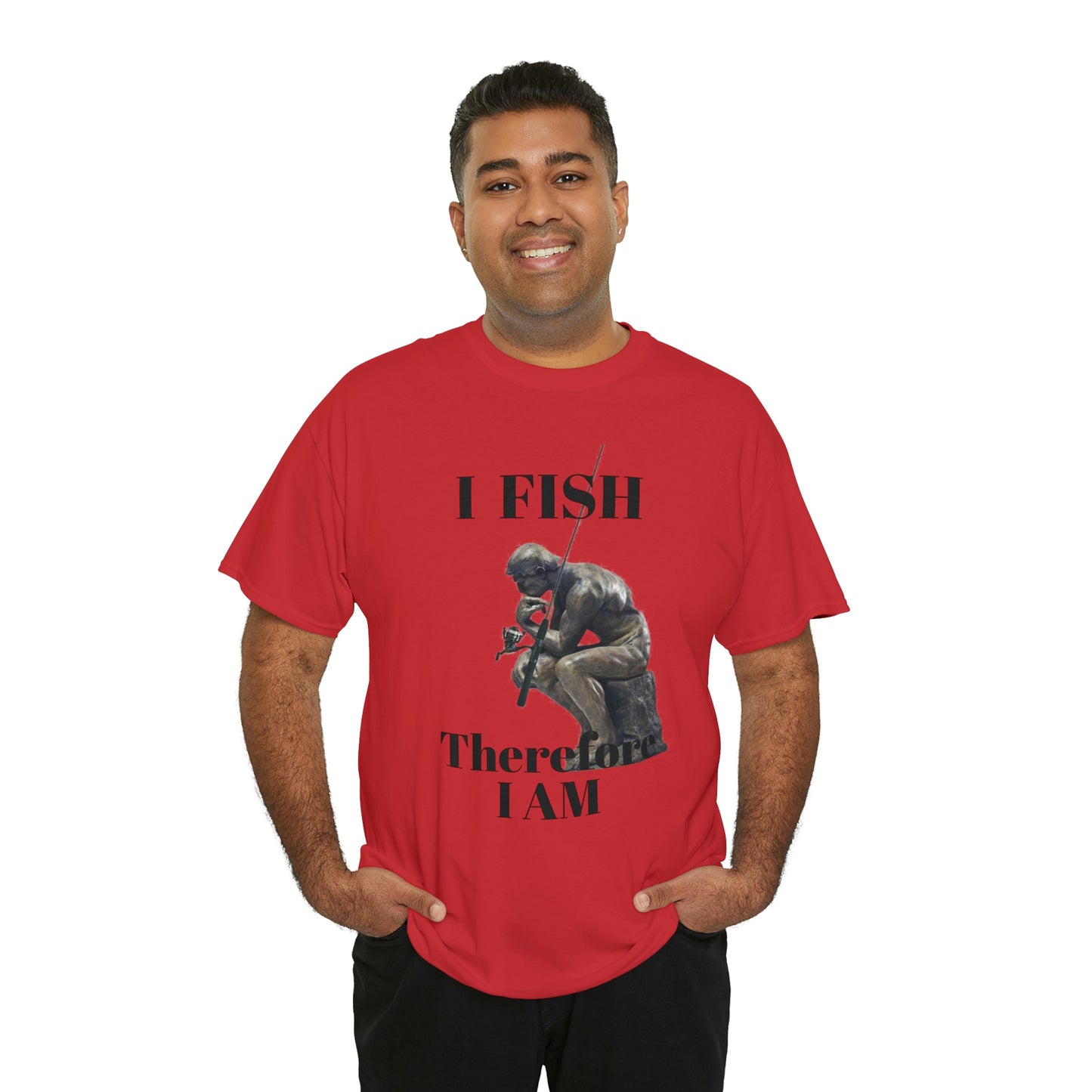 I Fish Therefore I am Unisex Heavy Cotton Tee