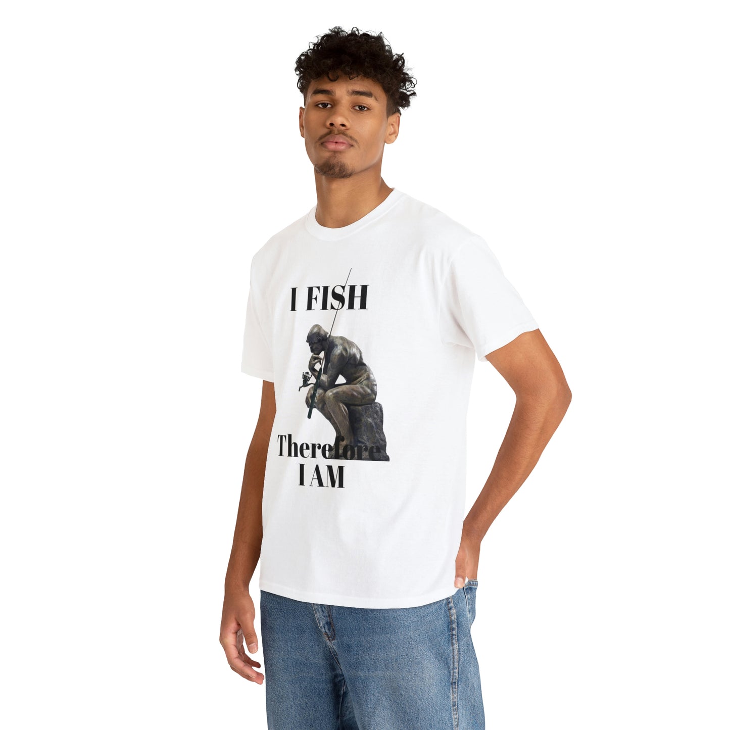 I Fish Therefore I am Unisex Heavy Cotton Tee