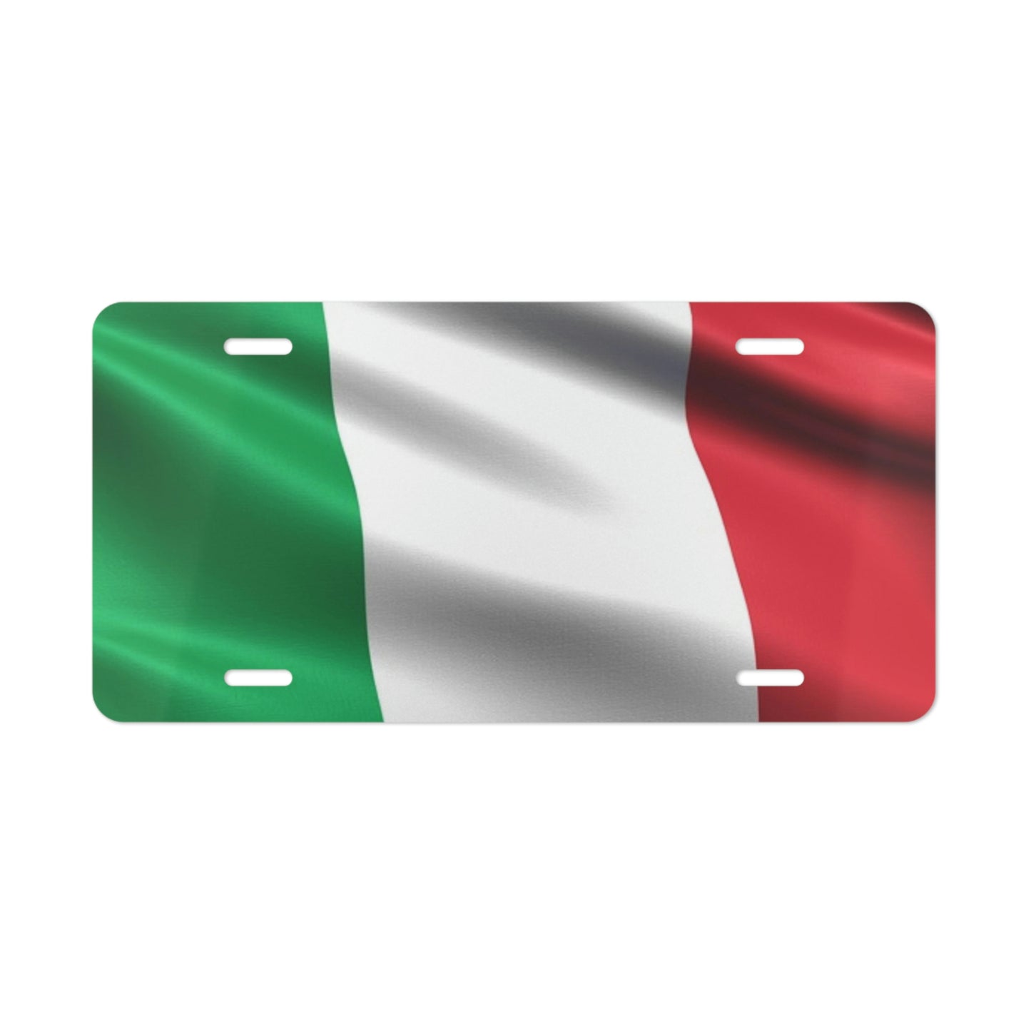 Waving Italian Flag Vanity License Plate