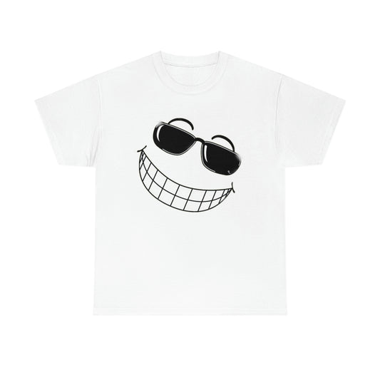 Joe Cool Smiley Face Unisex Heavy Cotton Tee