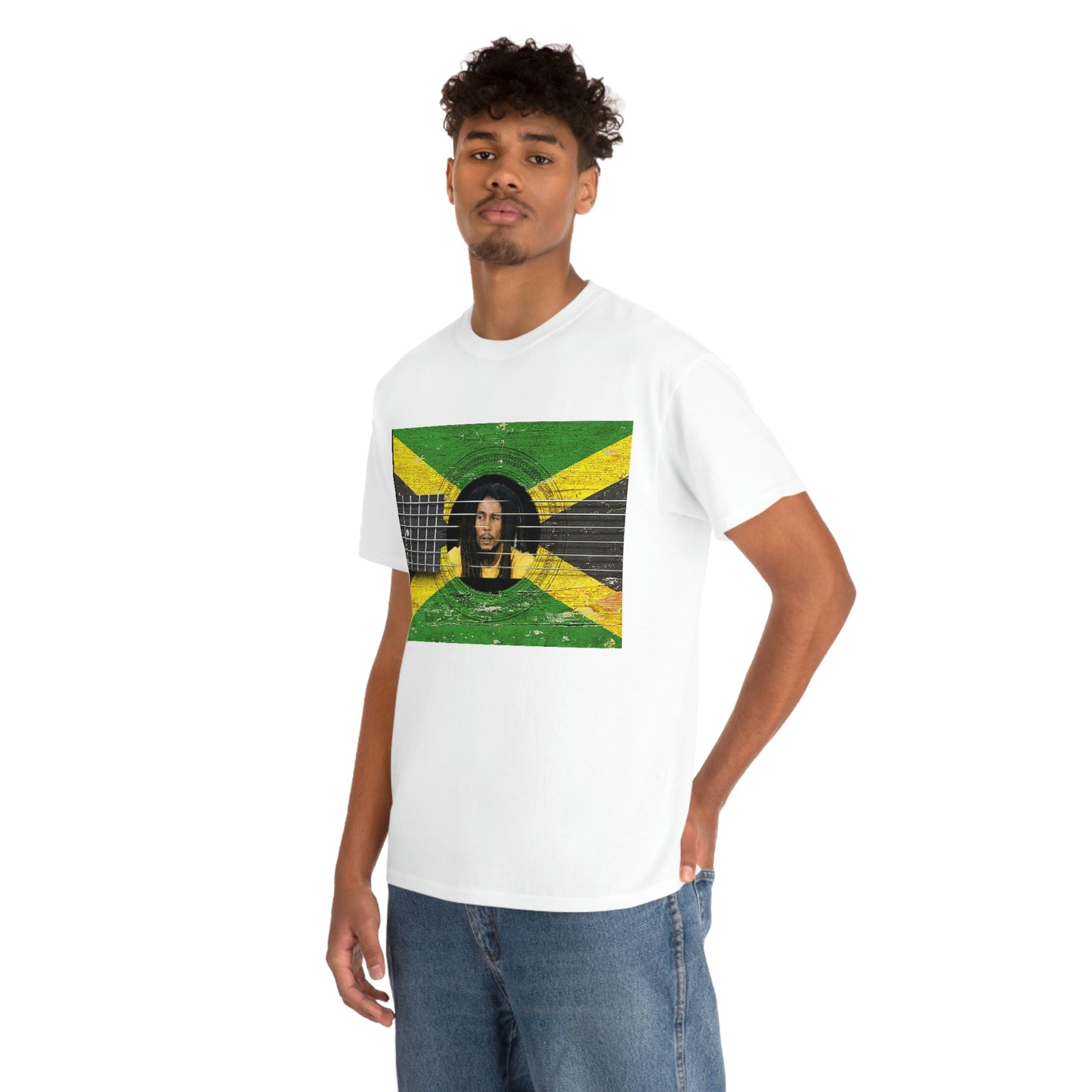 Bob Marley Reggae Guitar Unisex Heavy Cotton Tee