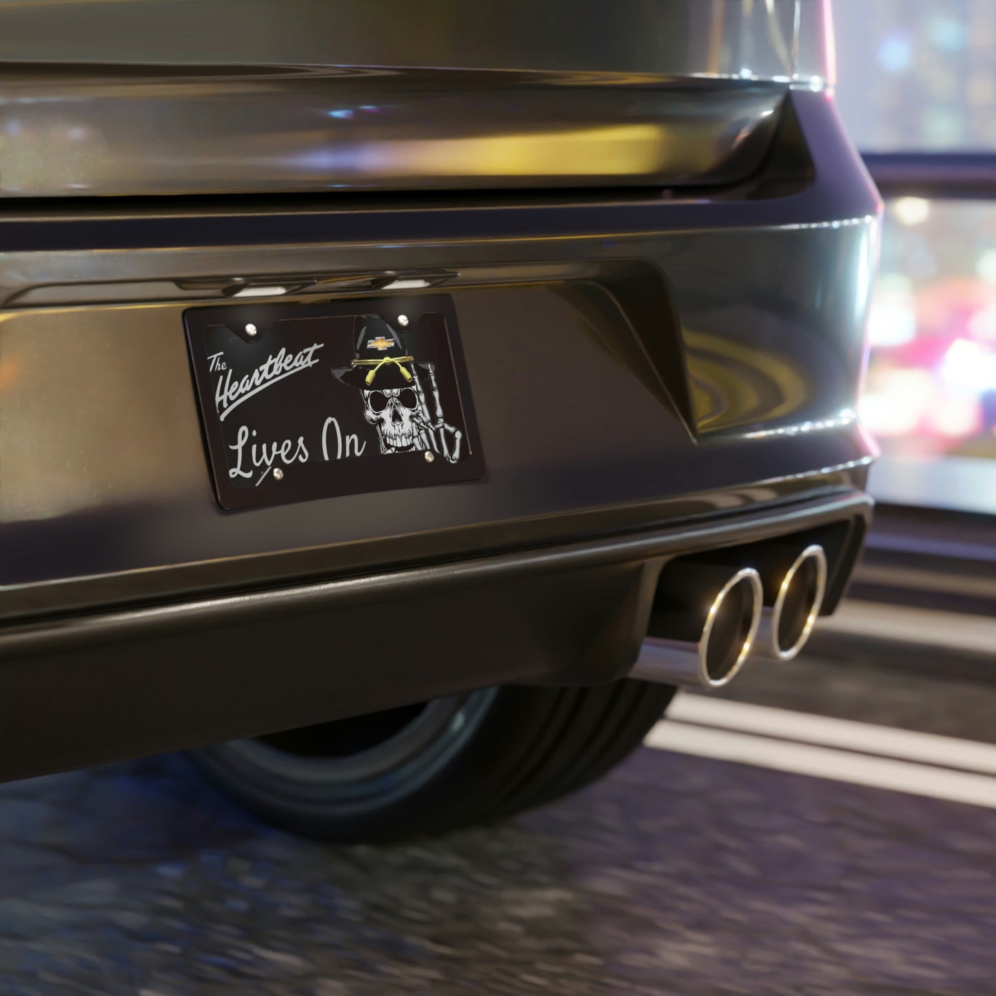 On Car Heartbeat Lives On Chevrolet Tribute Vanity License Plate