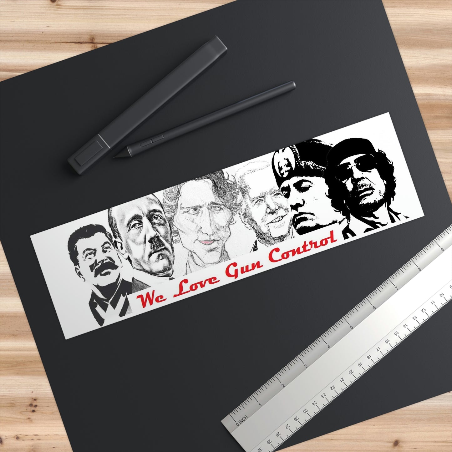 Bumper Sticker - We Love Gun Control - Modern Dictators