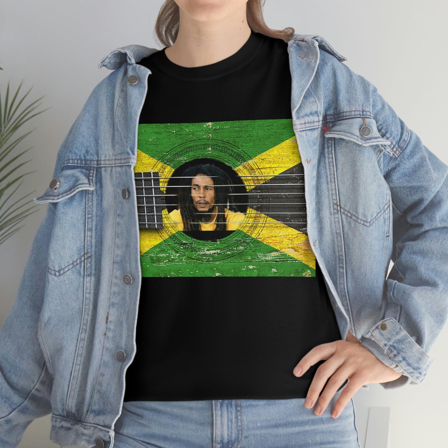 Bob Marley Reggae Guitar Unisex Heavy Cotton Tee