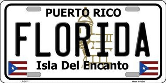 Florida Puerto Rico Metal Novelty License Plate