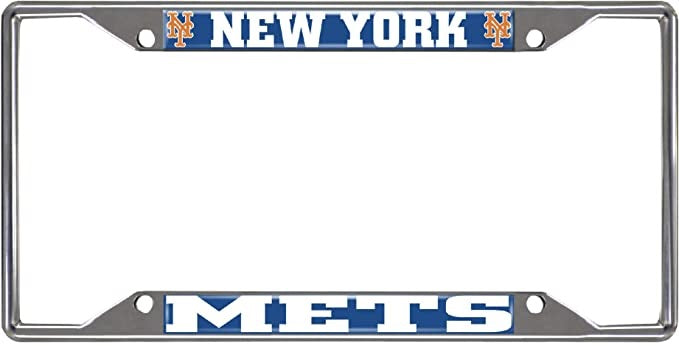 Mets Chrome Metal License Plate Frame