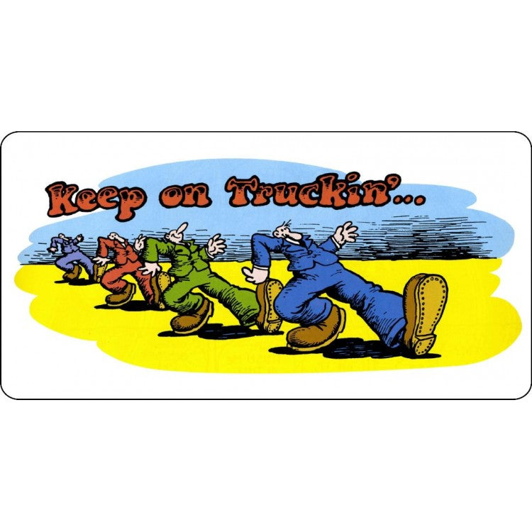 Keep On Truckin' Solid Background Vanity License Plates
