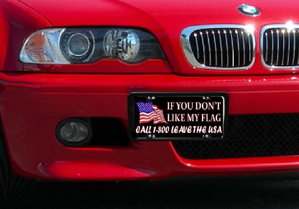 Mounted 1 800 Leave The USA Novelty License Plate