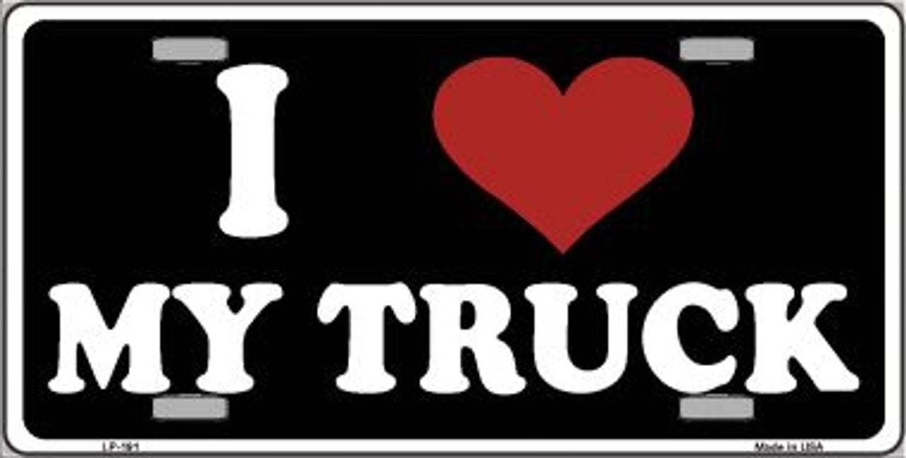I Love My Truck License Plate