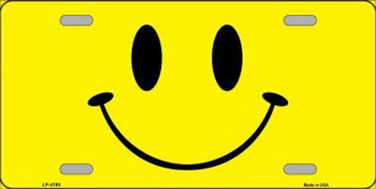 Smiley Face Metal Novelty License Plate