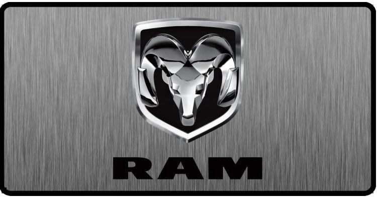 Dodge Ram Logo 3D Look Flat Photo License Plate