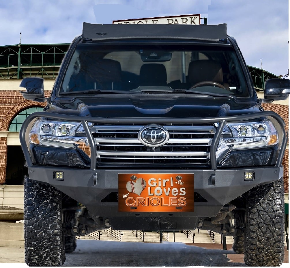 This Girl Loves Her Orioles Novelty Metal License Plate Mounted