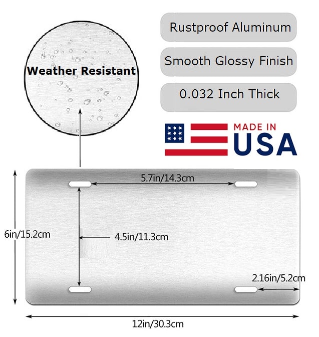 Durability Of Rear Of Waving American Flag Blue Line License Plate