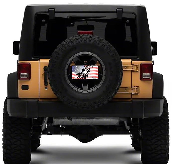 Rear Mounted Praying Hands License Plate