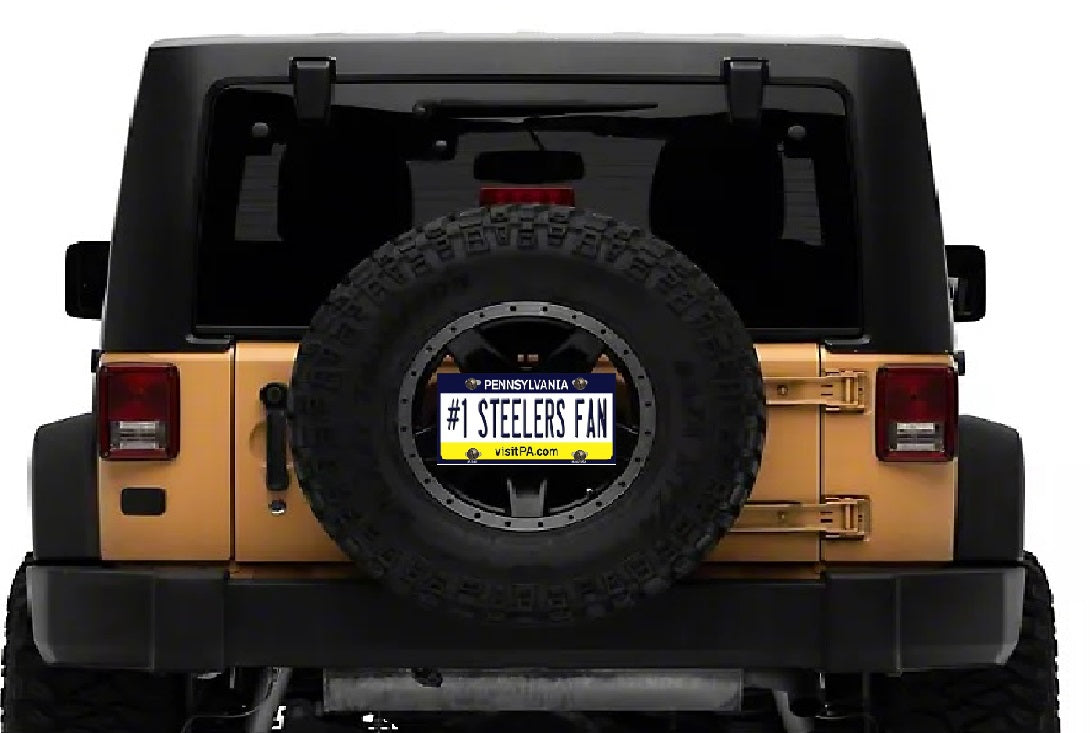 Mounted Steelers License Plate