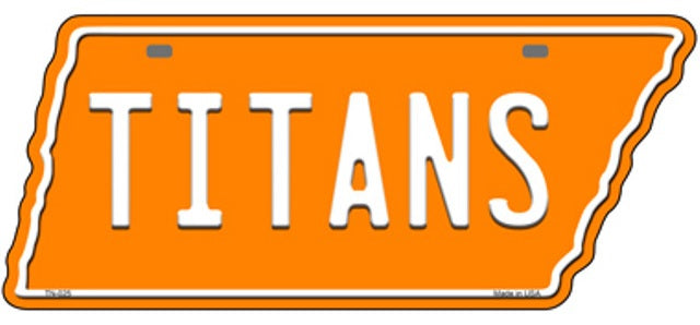 Titans Tennessee Shaped License Plate Stye Sign