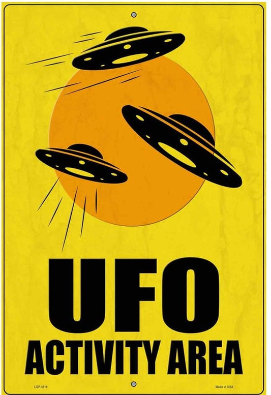 UFO Activity Area Large Metal Parking Style Sign