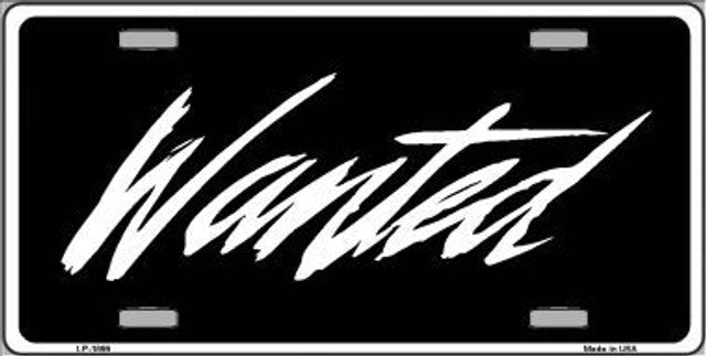 Wanted Metal Novelty License Plate Auto Tag