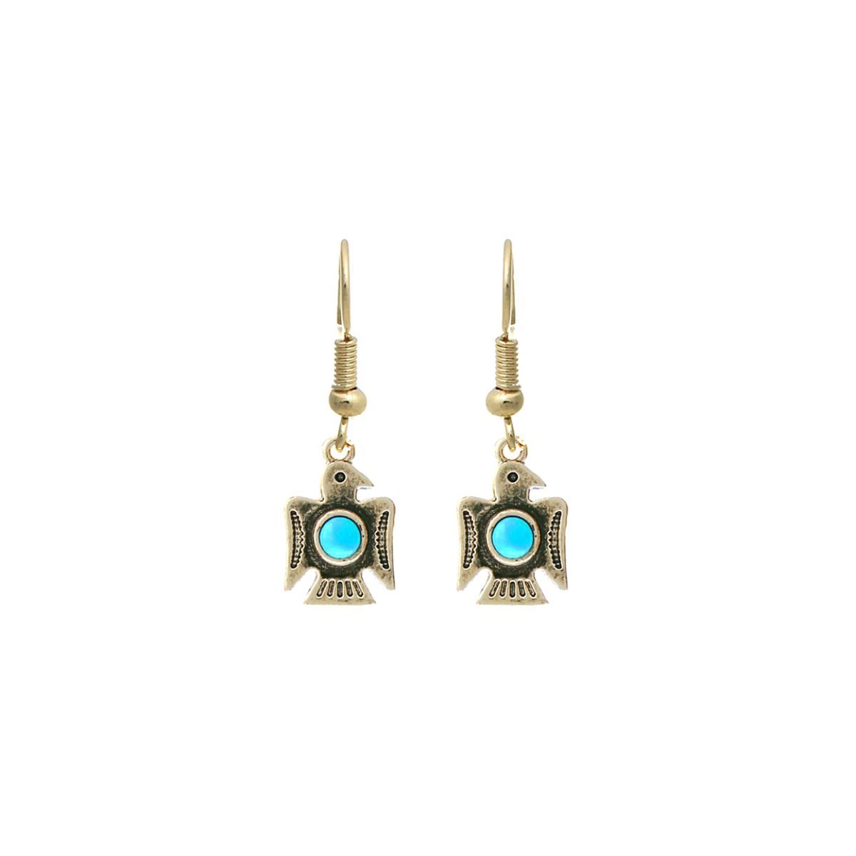 Burnished Gold Thunderbird Earrings