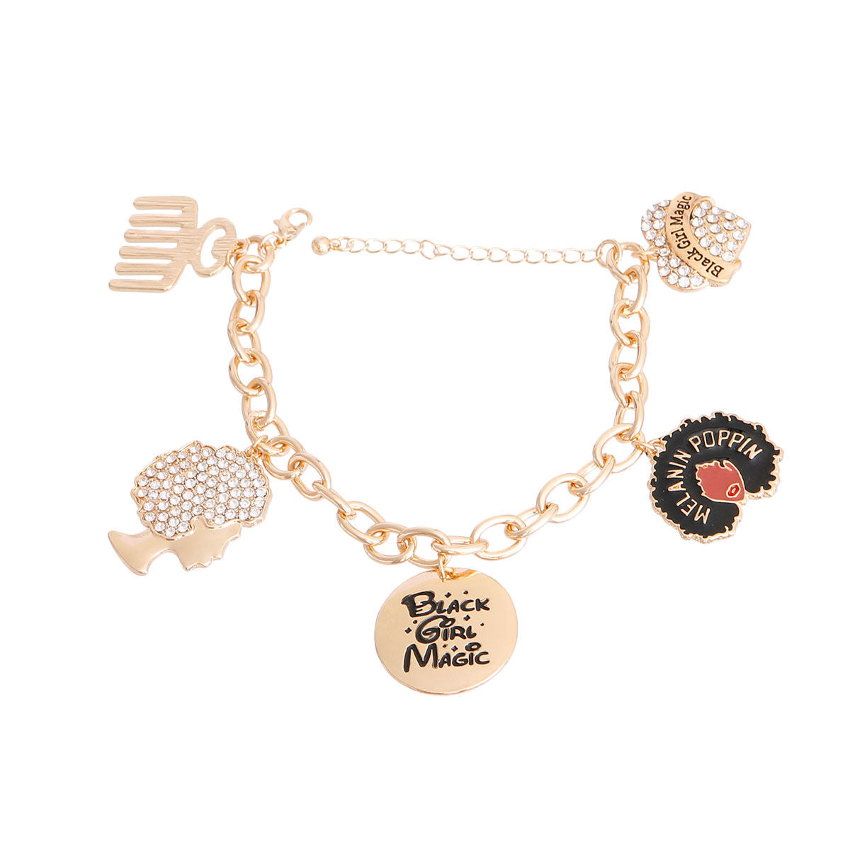 Gold Black Girl Magic Bracelet