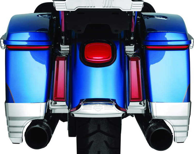 Close-up of a motorcycle's tail lights on a white background