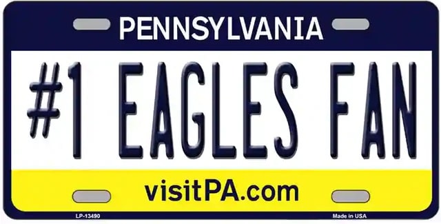 Number 1 Eagles Fan Novelty Metal License Plate 